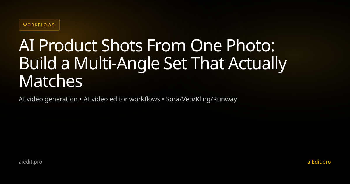 AI Product Shots From One Photo: Build a Multi-Angle Set That Actually Matches cover