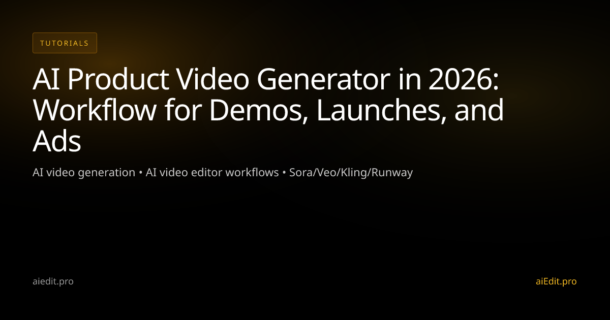 AI Product Video Generator in 2026: Workflow for Demos, Launches, and Ads cover