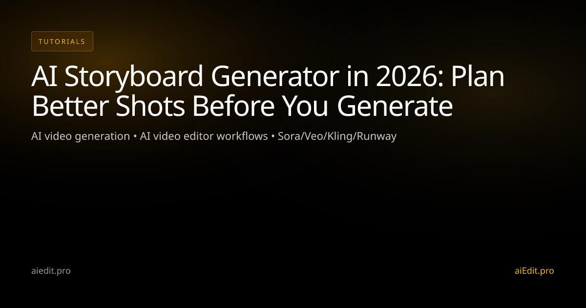 AI Storyboard Generator in 2026: Plan Better Shots Before You Generate cover