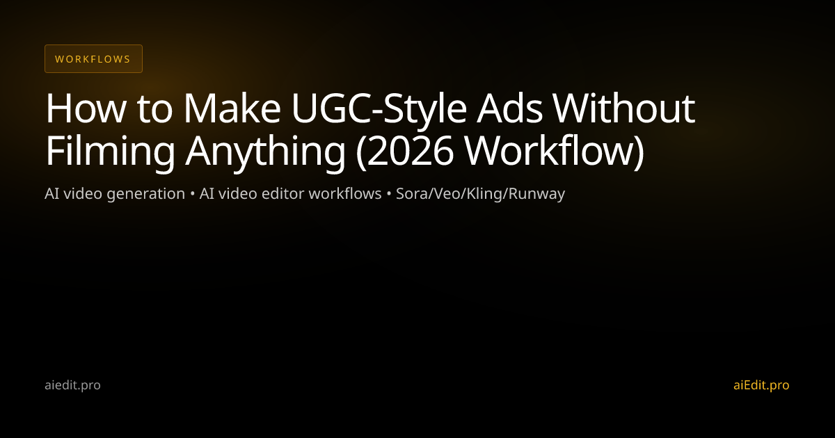How to Make UGC-Style Ads Without Filming Anything (2026 Workflow) cover