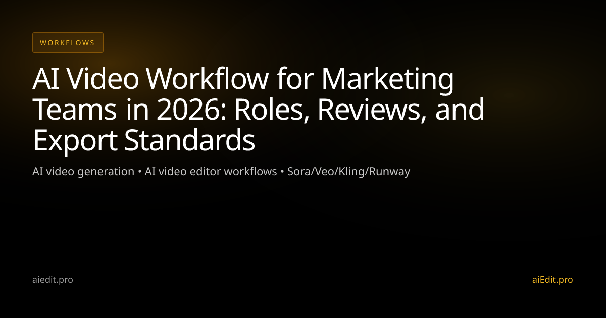 AI Video Workflow for Marketing Teams in 2026: Roles, Reviews, and Export Standards cover