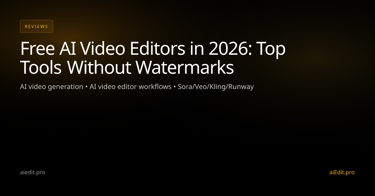 Free AI Video Editors in 2026: Top Tools Without Watermarks cover
