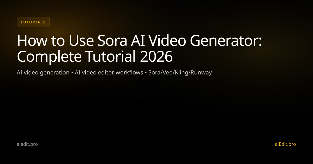 How to Use Sora AI Video Generator: Complete Tutorial 2026 cover