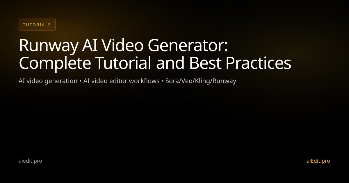 Runway AI Video Generator: Complete Tutorial and Best Practices cover