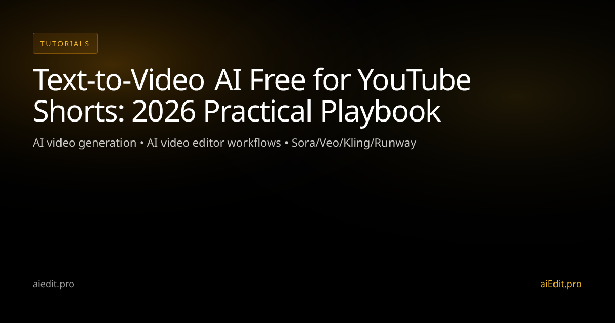 Text-to-Video AI Free for YouTube Shorts: 2026 Practical Playbook cover