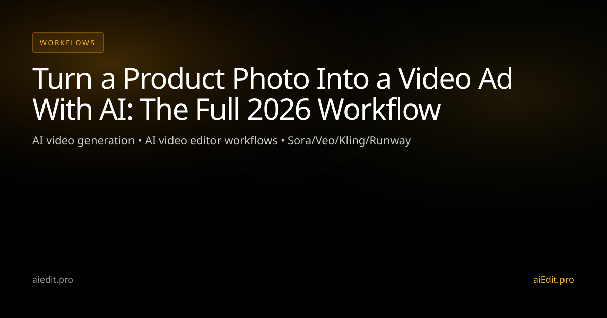 Turn a Product Photo Into a Video Ad With AI: The Full 2026 Workflow cover